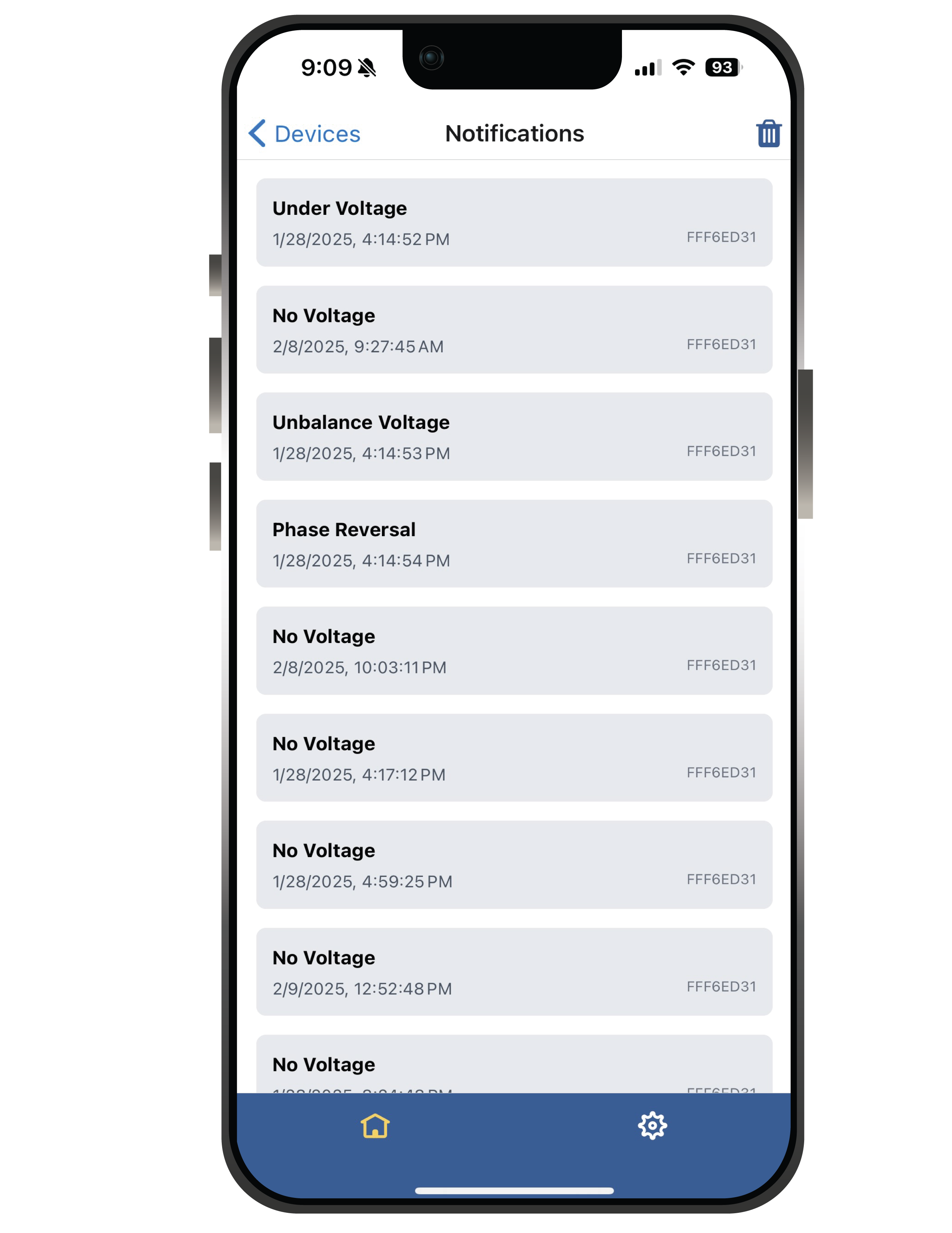 EmPower App — Notifications View