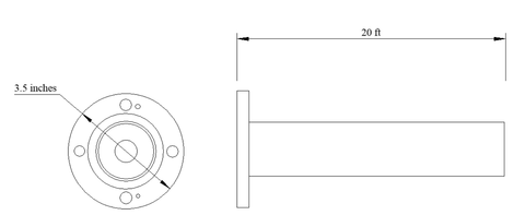 1-5/8" 20 ft. Line Section, 50 ohm, Flanged One End