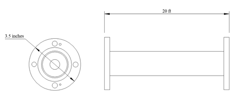 1-5/8" 20 ft. Line Section, 50 ohm, Flanged Both Ends