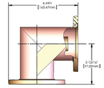 3-1/8" 90 Degree Elbow, Flanged Reinforced