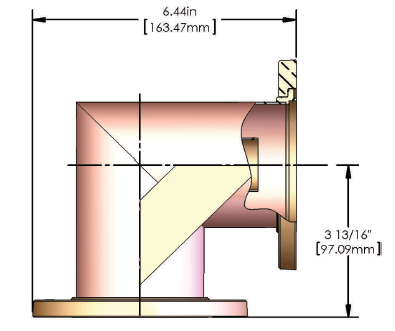3-1/8" 90 Degree Elbow, Flanged Reinforced