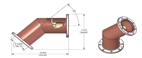 4-1/16" 45 Degree Elbow, Flanged