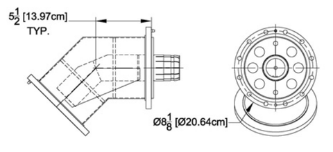 6-1/8" 45° Elbow, Flanged