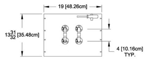 7/8" 4-Port Patch Panel with 2 U-Links