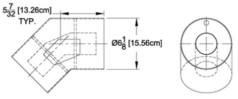 6-1/8" 45° Elbow, Unflanged