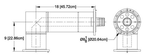 6-1/8" 90° Elbow, Unequal Leg Flanged