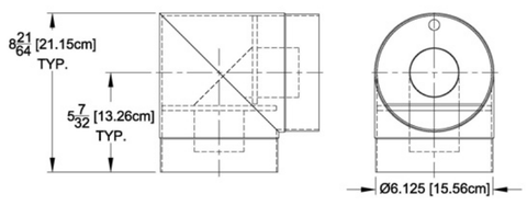 6-1/8" 90° Elbow, Unflanged