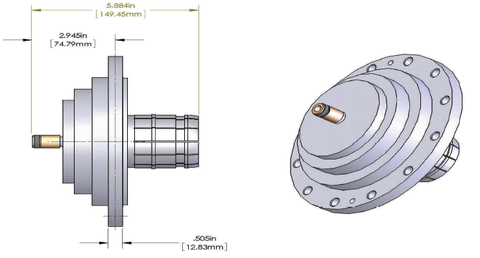 Reducer 6-1/8" Flanged Male to Type-N Female