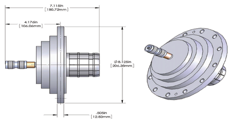 Reducer 6-1/8" Flanged Male to Type-N Male