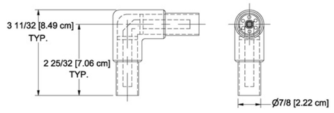 7/8", 90° Elbow, Unflanged