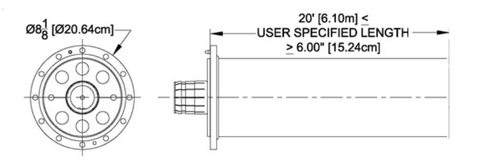 6-1/8"x 20 ft. Line Section, Flanged one end